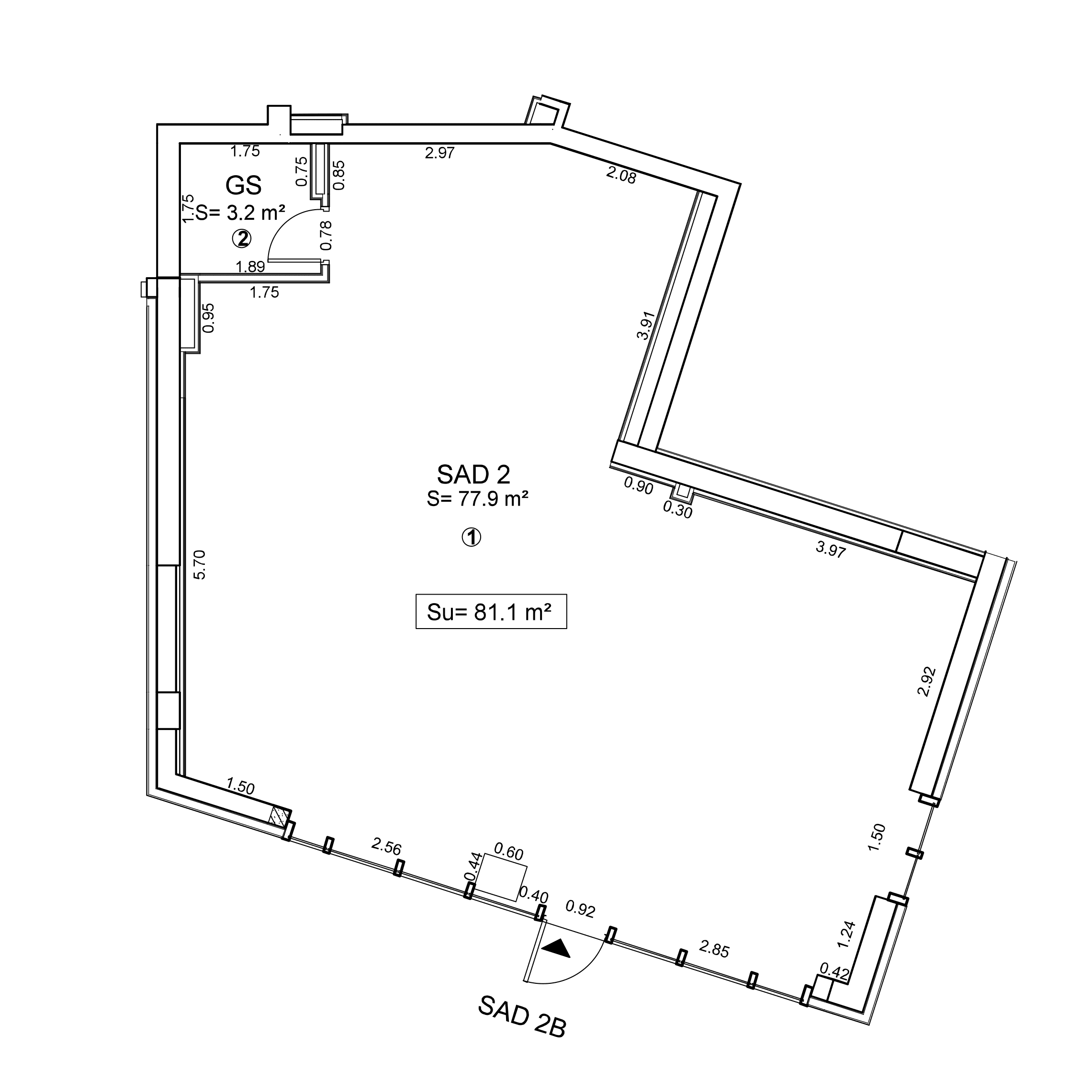 Plan apartament SAD 2B